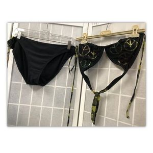 Mudd, swimsuit, black, 2pieces, sequins, sizeXL.: